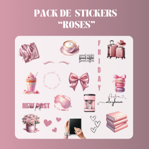 Pack de 50 Stickers Roses (105 avec les déclinaisons)