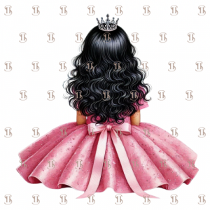 Princesse robe rose vue de dos 1