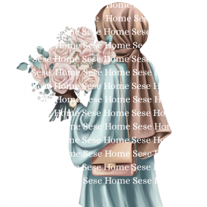 Vue de dos : Femme peau foncé abaya bleue