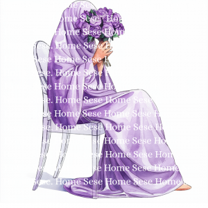 Visage caché : Femme Abaya violette bouquet de fleurs