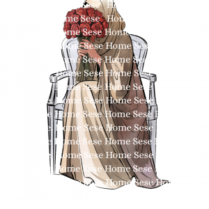 Visage caché : Femme assise Abaya taupe et beige bouquet de fleurs