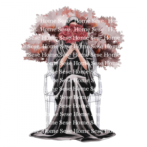 Visage caché : Femme assise Abaya grise bouquet de fleurs