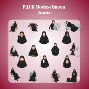 Pack Modest Queen x 100 | Peau clair | Tenue noire (avec gants)